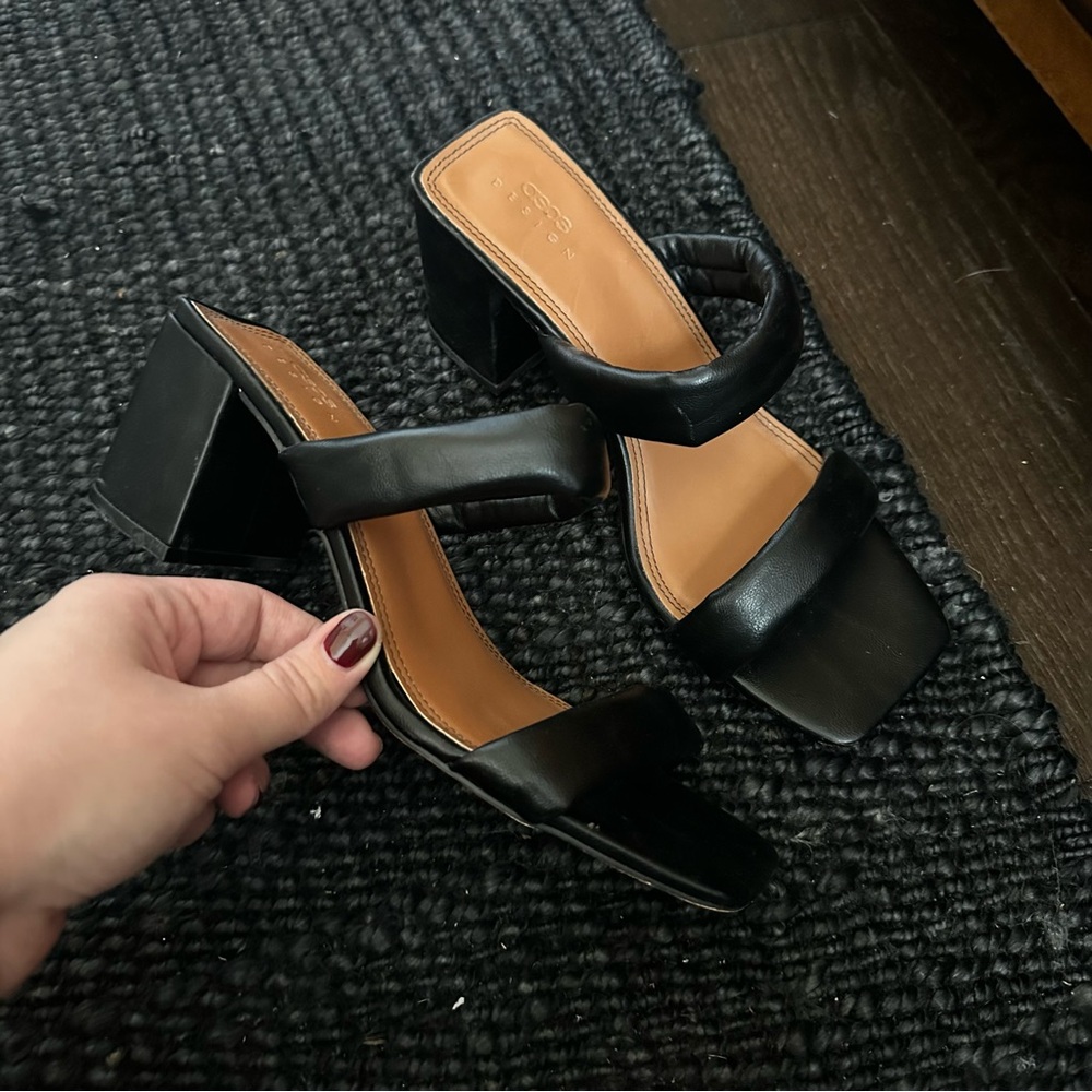 Asos Design Black Block Heel Sandal